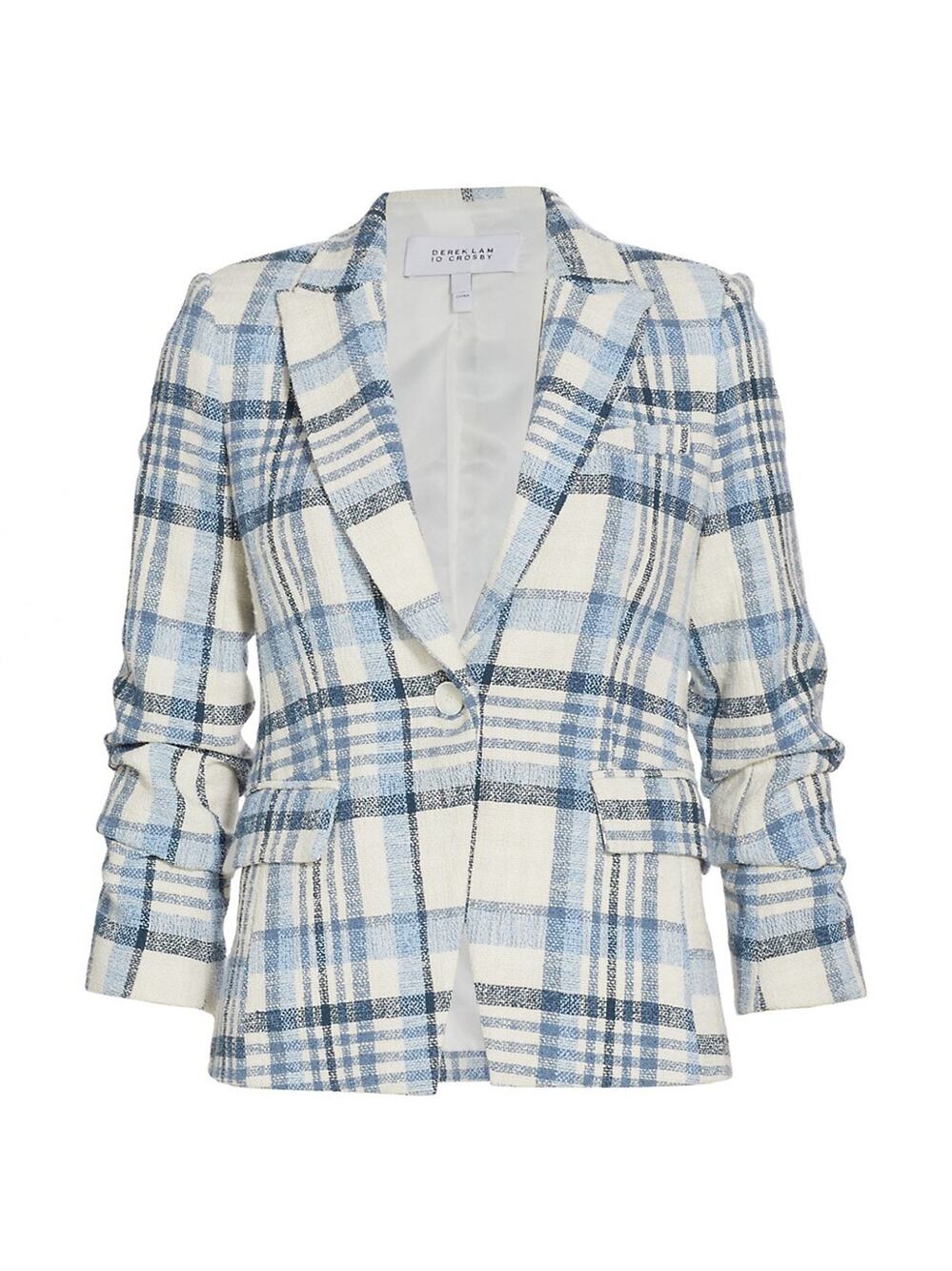 Derek Lam Plaid Blue Multi Ralph Jacket Size 4